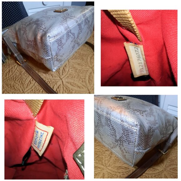 Dooney & Bourke Leather Python Print Hobo - Picture 4 of 14